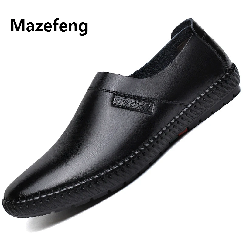 

Mazefeng 2019 Fashion British Style Men PU Casual Shoes Business Dress Shoes Slip-On Shoes Driving Doug Designer Loafer Shoes