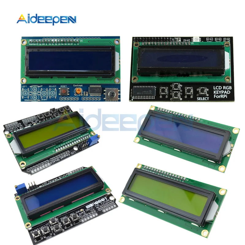 Модуль с ЖК дисплеем 1602 RGB синий/желтый экран MCP23017 16x2 адаптер IIC I2C Расширительная