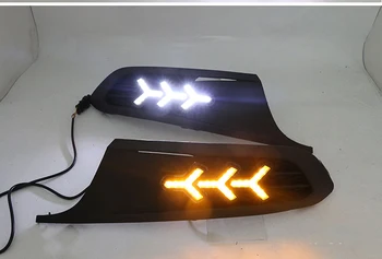 

Osmrk led drl daytime running light for Volkswagen sagitar 2012-2014 with Dynamic moving yellow turn signal and blue night light