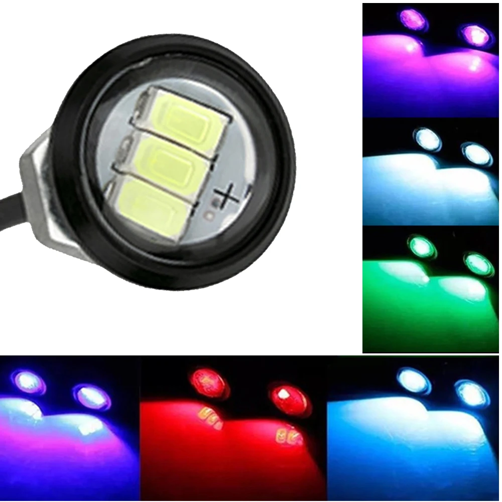 

YSY 100PCS Red White amber Blue Eagle Eye 3SMD 5630 23MM LED Car DRL Daytime Running Driving Signal Light Bulb 12V