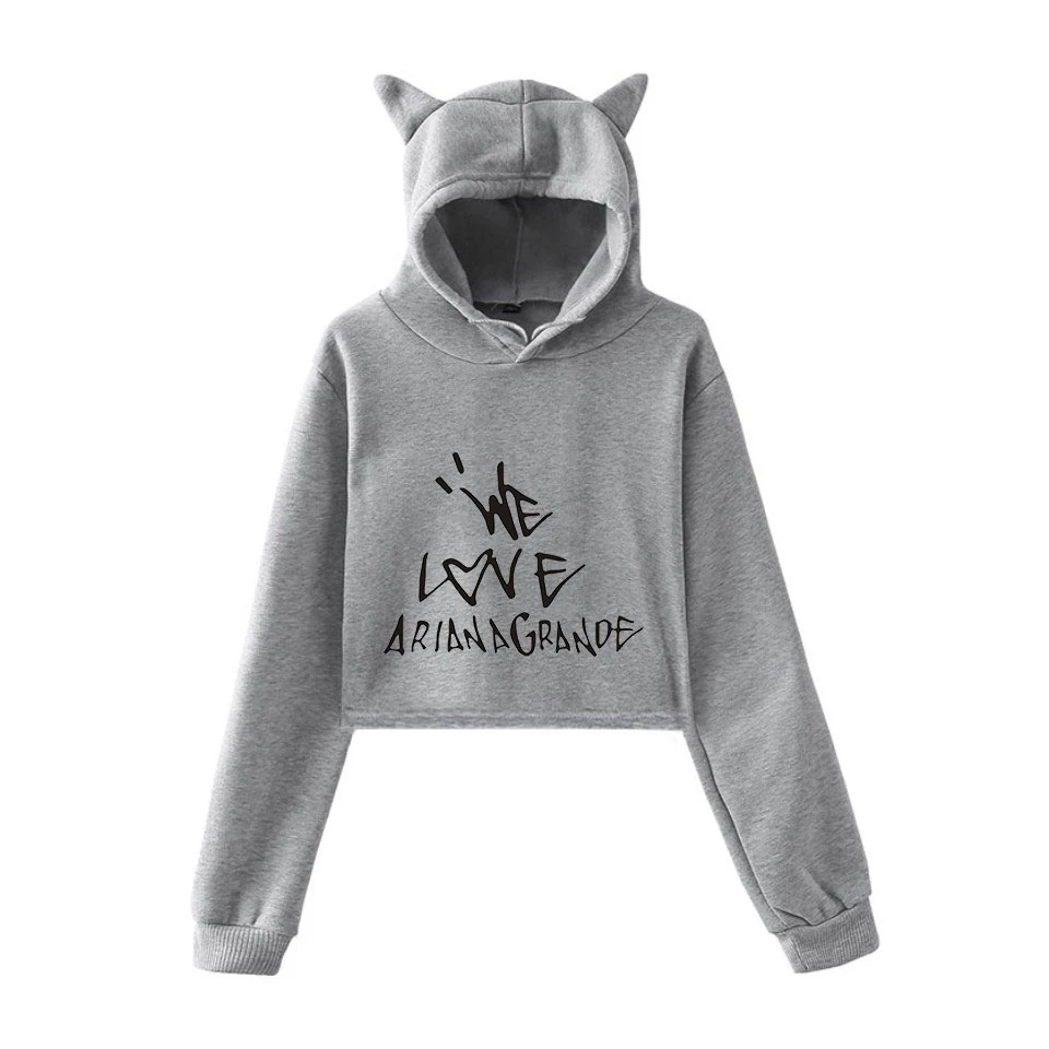 Personality Girl Cat Ears Umbilical Hoodie Fashion Sweatshirt Sweater Pink