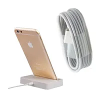 2 шт./лот Рабочего Зарядки для Док-Станции Док Колыбели + 8pin к usb Кабель зарядного устройства для iPhone 5 5S 5C 6 6 s plus 7