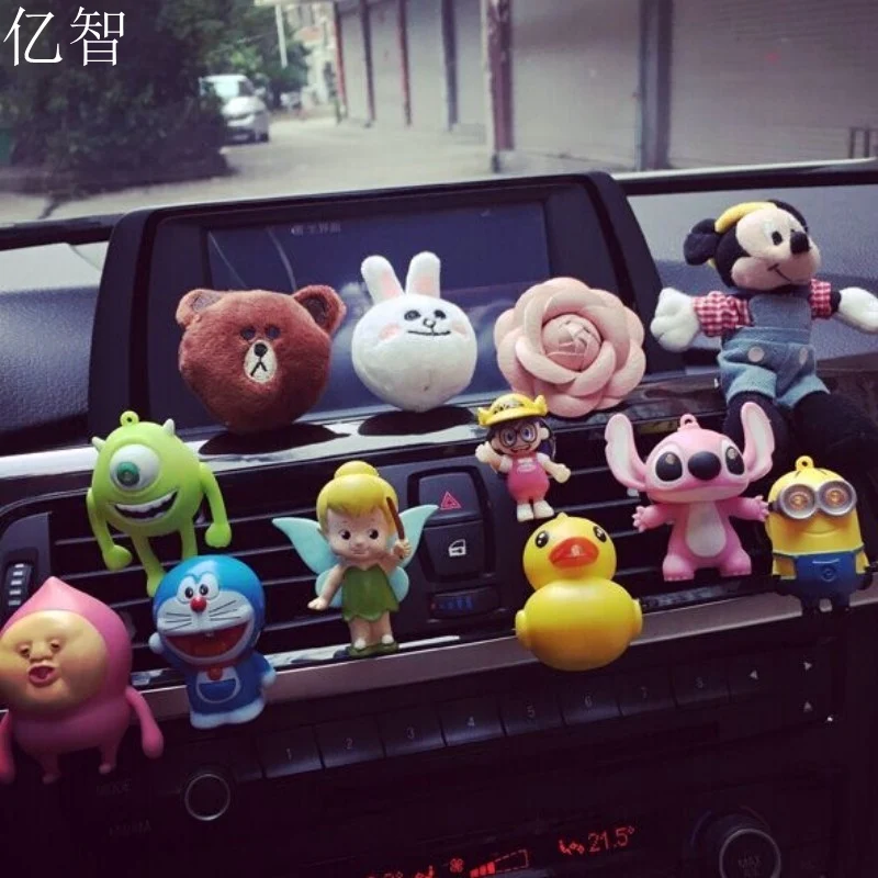 

YZ 1pcs cartoon car Perfume mini doll solid Air Freshener girl car styling