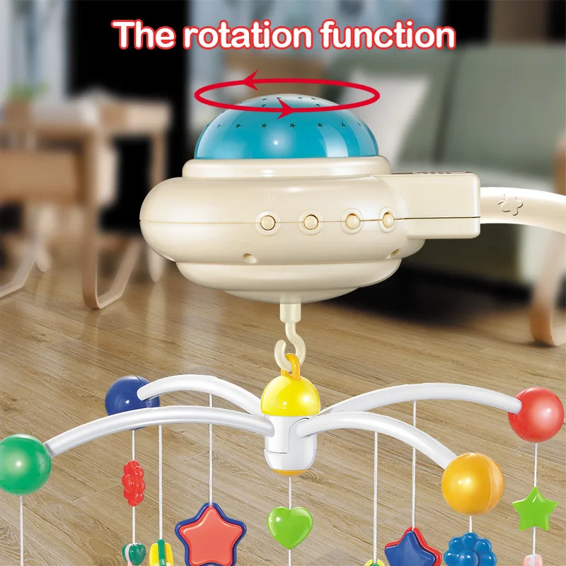 Детские погремушки на кроватку игрушки кровать колокольчик музыкальная кроватка Мобильная для детских игрушек 0-12 месяцев Детские подвесные погремушки Звездные Проекционные игрушки