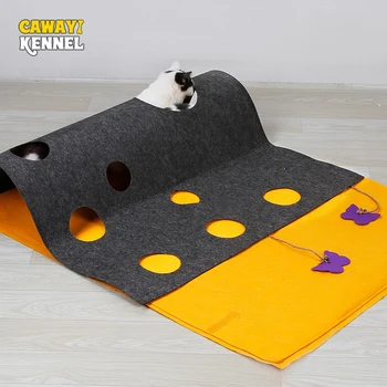 

CAWAYI KENNEL Pet Cat Scratching Cushions Multi-function DIY Modeling Cat Playing Blanket Puzzle Tunnel Toys Mat for Cats D1574