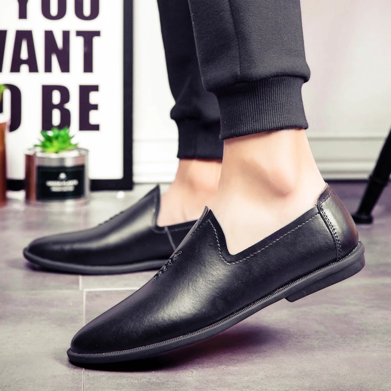 

Genuine Leather Men Shoes outdoor Slip on Design Driving Men Flat Footwear Handmade sewing Brand Male Fashion Boat Loafers shoes