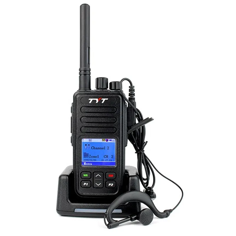 Новый TYT md-446 UHF 5 Вт 7.4 В 2000 мАч VOX часы tdma цифровой Мобильное радио (DMR) двухстороннее Радио Двухканальные рации Радио трансивер