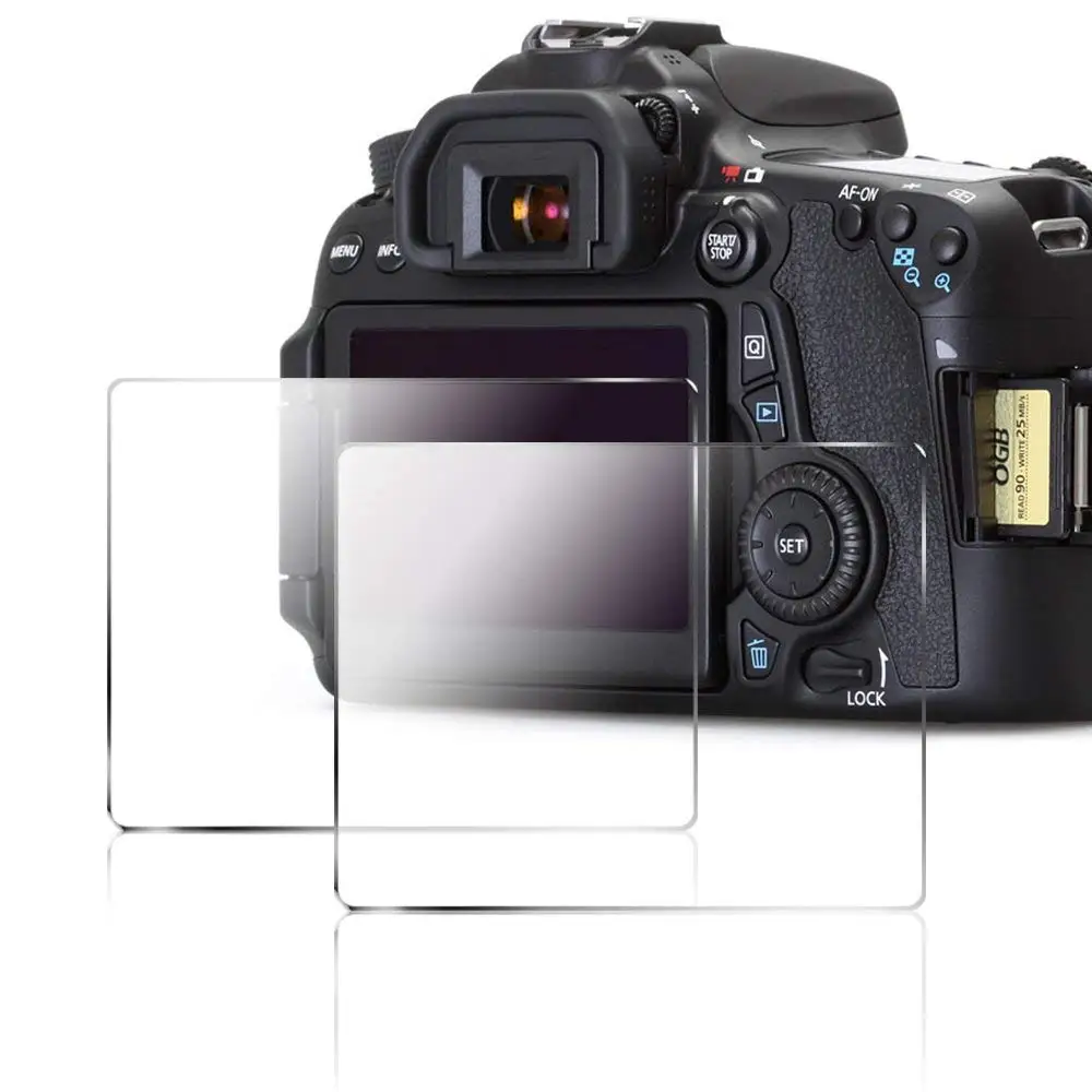 PCTC Camera Screen Protector for Canon 70D 80D,Tempered Glass DSLR (5PCS)Camera LCD Screen