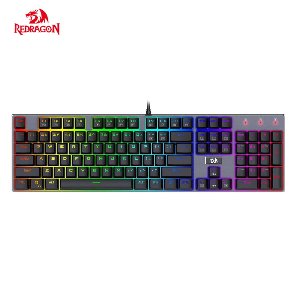 

Redragon K556 Mechanical Gaming Keyboard RGB Backlit 104 keys Tactile Brown Switches Keyboard Anti-Ghosting for Gamer Typist