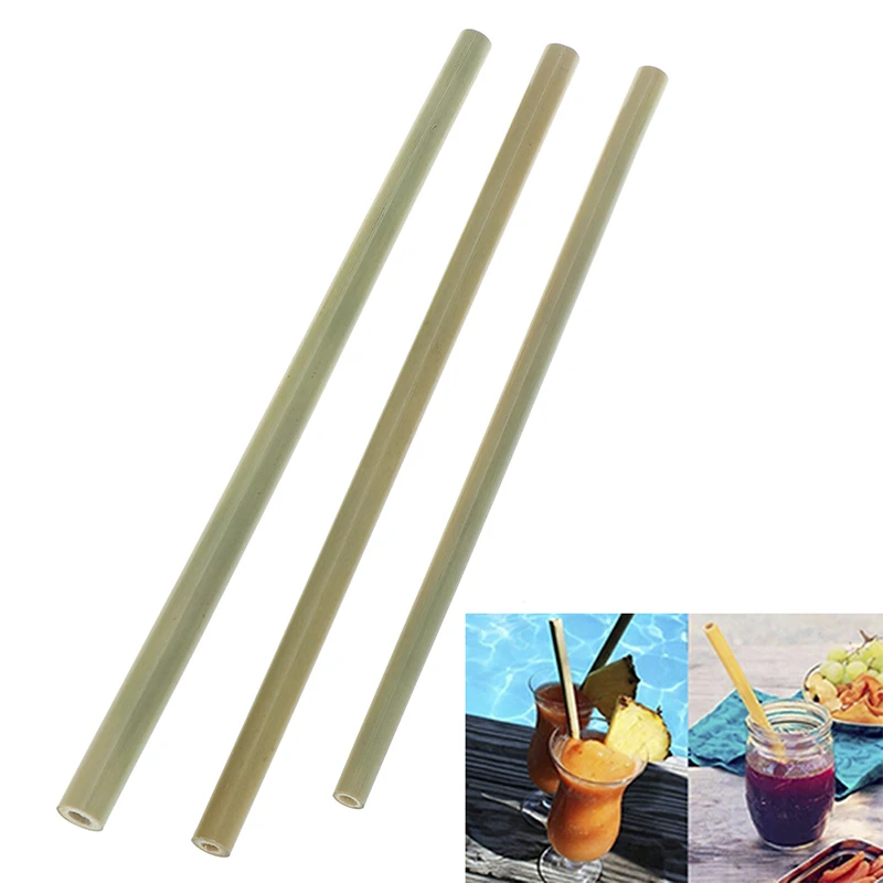 1Pc Biodegradable Nartural Wood Straws Organic Bamboo Drinking Straw
