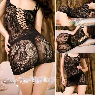 

NEW Ladies Fishnet Body Stocking Crotchless Dress Lingerie Nightwear Underwear