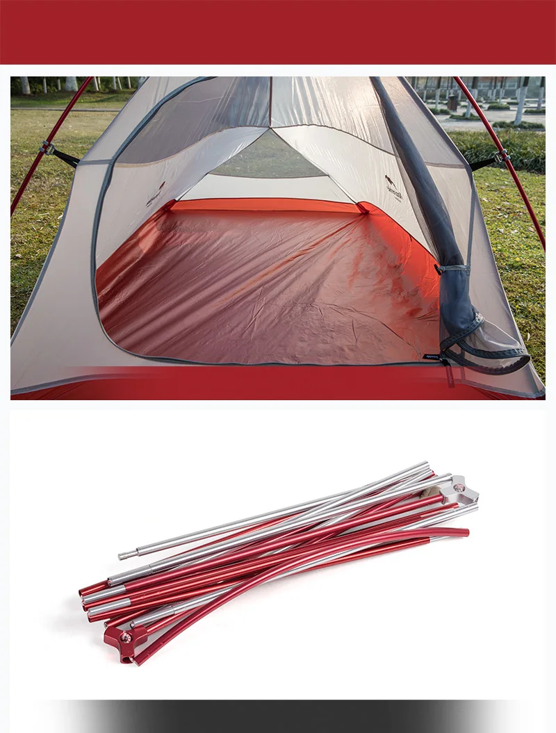Naturehike модернизированный CloudUp 2 Сверхлегкий тент отдельно стоящий 20D ткань палатки для кемпинга для 2 человек с бесплатным ковриком