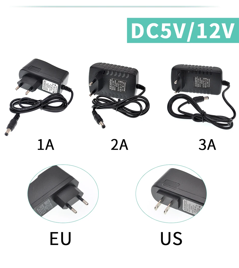 DC 5 в 12 В 24 В Трансформаторы освещения источник питания 1A 2A 3A 4A 5A 6A 8A конвертер зарядное устройство адаптер для светодиодной ленты