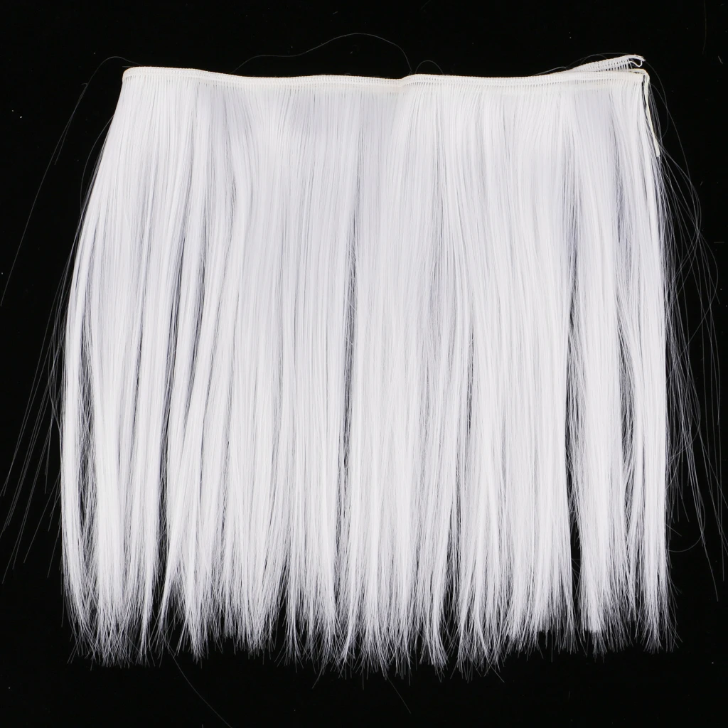 25x100cm Straight Hair Heat Resistant Doll Hair Doll Making Supplies Hair Wigs BJD Doll Hair Wig - White