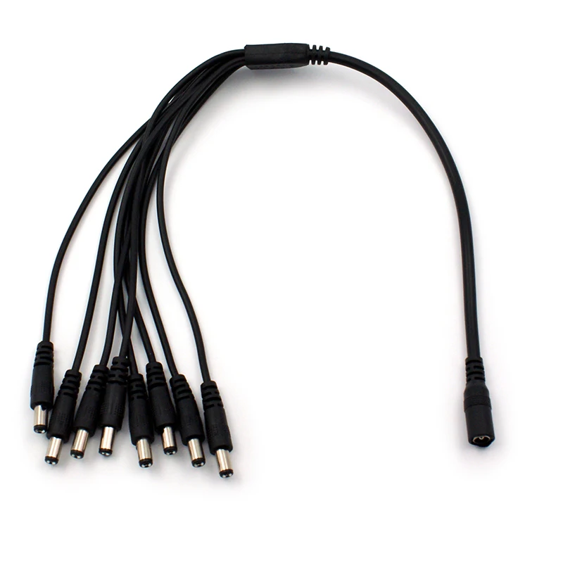 8 Channel Power 1 Female to 8 Male DC Cable Spliter For Security Camera System