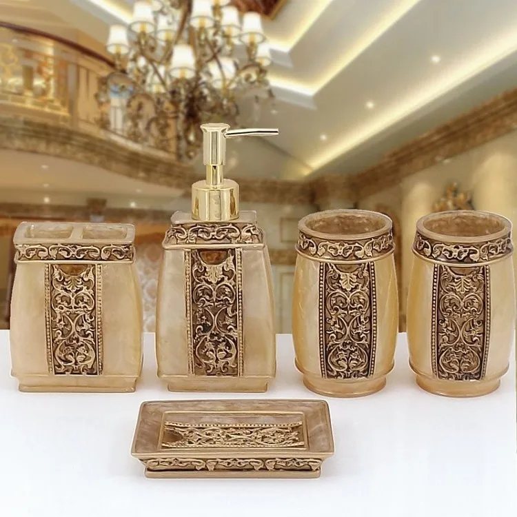 New 5pcs Rome Aristocracy Bathroom Accessories Set Bath Resin Cup New 5pcs Rome Aristocracy Bathroom Accessories Set Bath Resin Cup Toothbrush Holder Free Shipping In Sets From Home Garden On