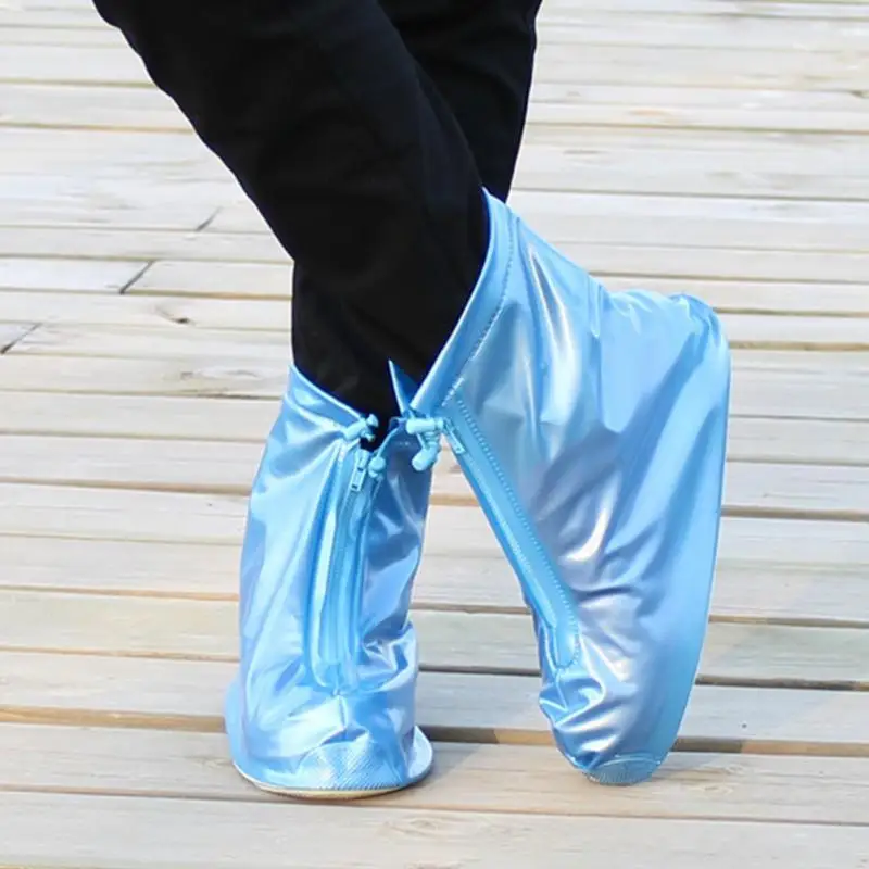 1 пара водонепроницаемых защитных чехлов для обуви и ботинок унисекс на молнии; Чехлы для дождливой обуви с высоким берцем; нескользящие Чехлы для дождливой обуви