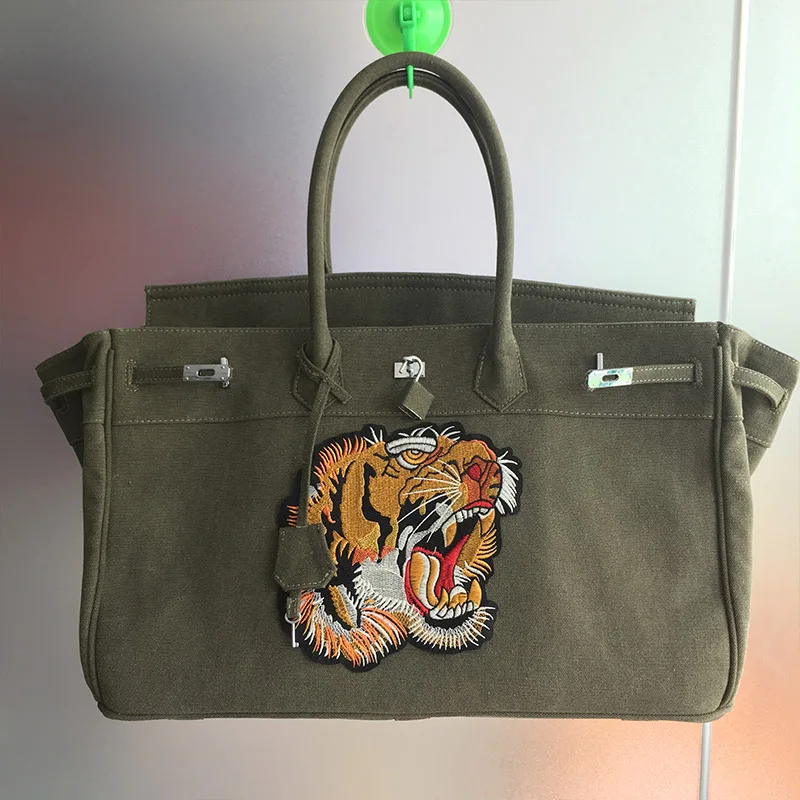Большая емкость Тигровая Холщовая Сумка с замком на застежке 45 см дизайн Граффити Роскошная Bolsa Feminina дизайнерская сумка мужские сумки-мессенджеры