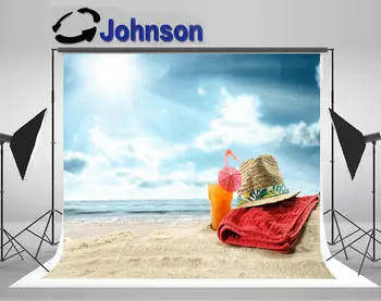 

wall backgrounds Vinyl cloth High quality Computer print Summer Orange Juice Towel Red Sea Beach backdrop