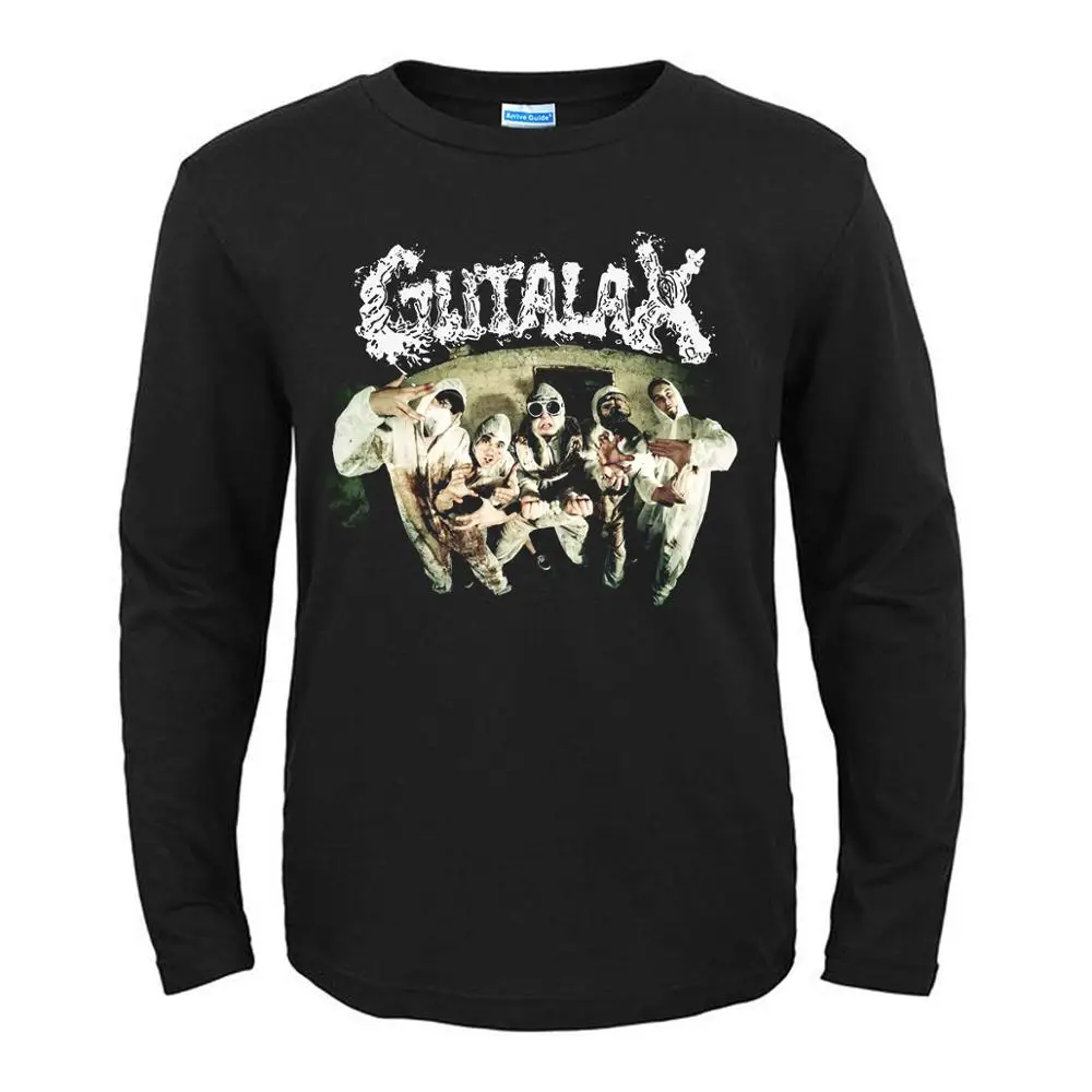 3 дизайна Gutalax рок Бренд рубашка с длинными рукавами 3D демонический череп Hardrock тяжелый трэш хлопок футболка camiseta уличная - Цвет: 1