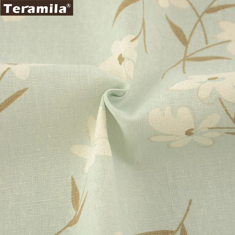 Льняная ткань швейный материал Tissu домашний текстиль от teramila хлопковая скатерть подушка сумка занавеска Подушка закка с цветочным принтом
