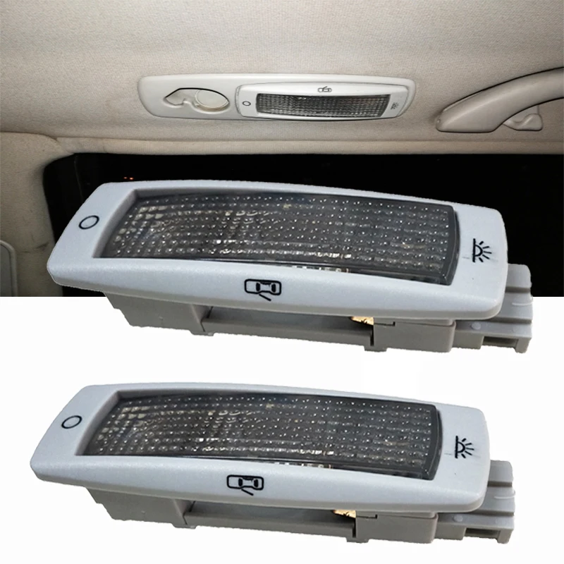 

New 2 PCS Grey Beige Rear Reading Map Dome Light Ceiling Lamp ForVW Golf MK4 Passat B5 Skoda Fabia Seat 3B0947291 3B0 947 291