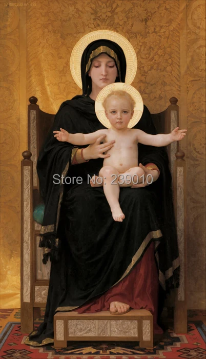 free shipping Virgin Mary with Jesus printed painting on canvas home decoration picture Christian prints canvas oil painting