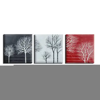 

Hand Painted 3 Panel Modern Tree Abstract Modular Oil Painting Canvas Print Drawing by Numbers Wall Picture Bedroom Home Decor