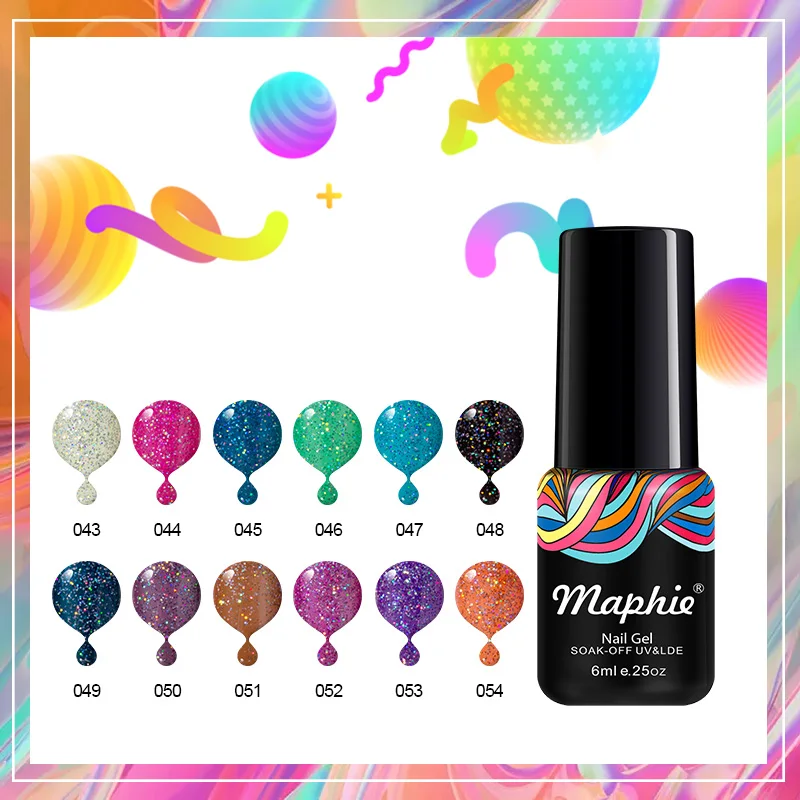 

Maphie UV Nail Gel Polish 78 Colors Led Pink Color Nail Polish Long Lasting Semi Permanent UV Nail Varnish Glitter Gel Enamel