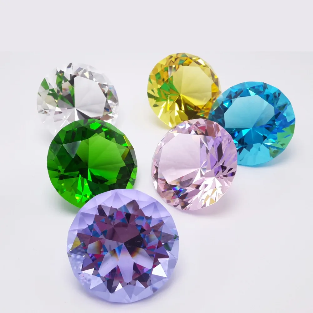 Fengshui Стиль 2 дюймов 50 мм натуральный прозрачный кварцевый кристалл алмазный камень цветной кристалл украшения дома аксессуары