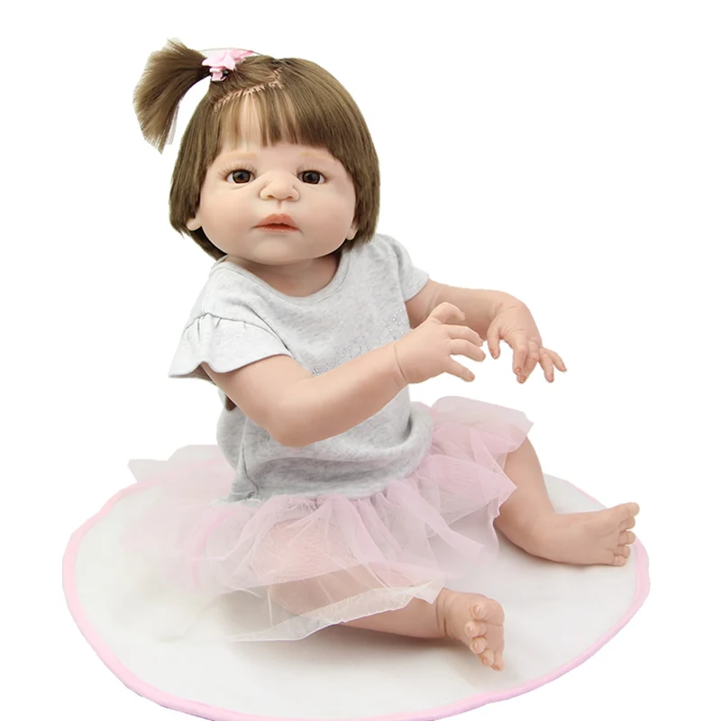 

Limited Collection 23 Inch Reborn Dolls Lifelike Full Silicone Girl Princess Baby Doll For Children's Day Xmas Gifts Red Skin