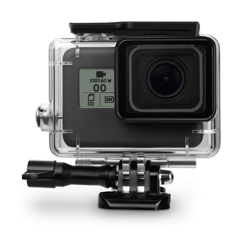 Ceny 45m wodoodporna obudowa Case dla GoPro Hero 7 6 5 czarny 2018 kamera akcji nurkowanie akcesoria pokrywy ochronnej dla Go Pro 7 czarny