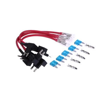 

5*15A Add Circuit Mini Blade Fuse Boxe Holder ACS ATO ATC Piggy Back Tap Black with Red Wire Universal Auto Car Accessories