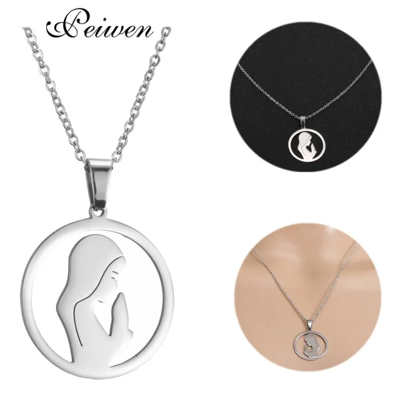 Религиозная Мать Мария кулон ожерелье ювелирные изделия нержавеющей стали