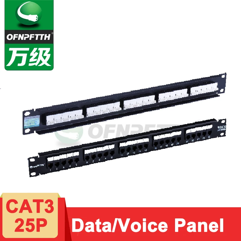 

25Port Patch Panel RJ11 Gold-plated Contact Dada and Voice Patch Panel