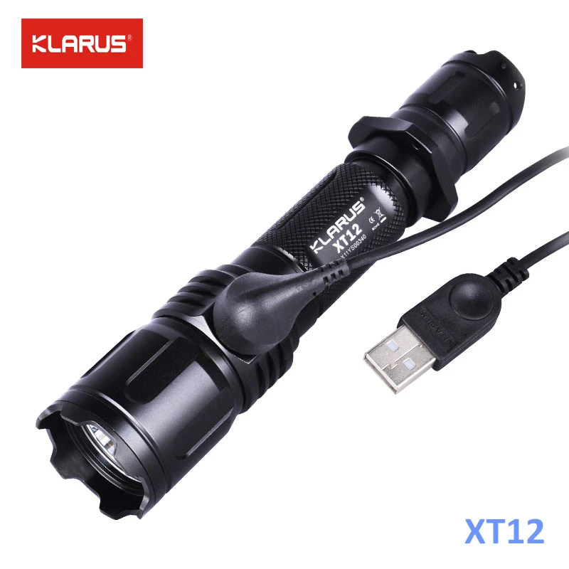 

Klarus XT12 930lm Cree LED IP68 Magnetic USB Fast Rechargeable Flashlight With Free 18650 Battery Patented Dual Tactial Switch