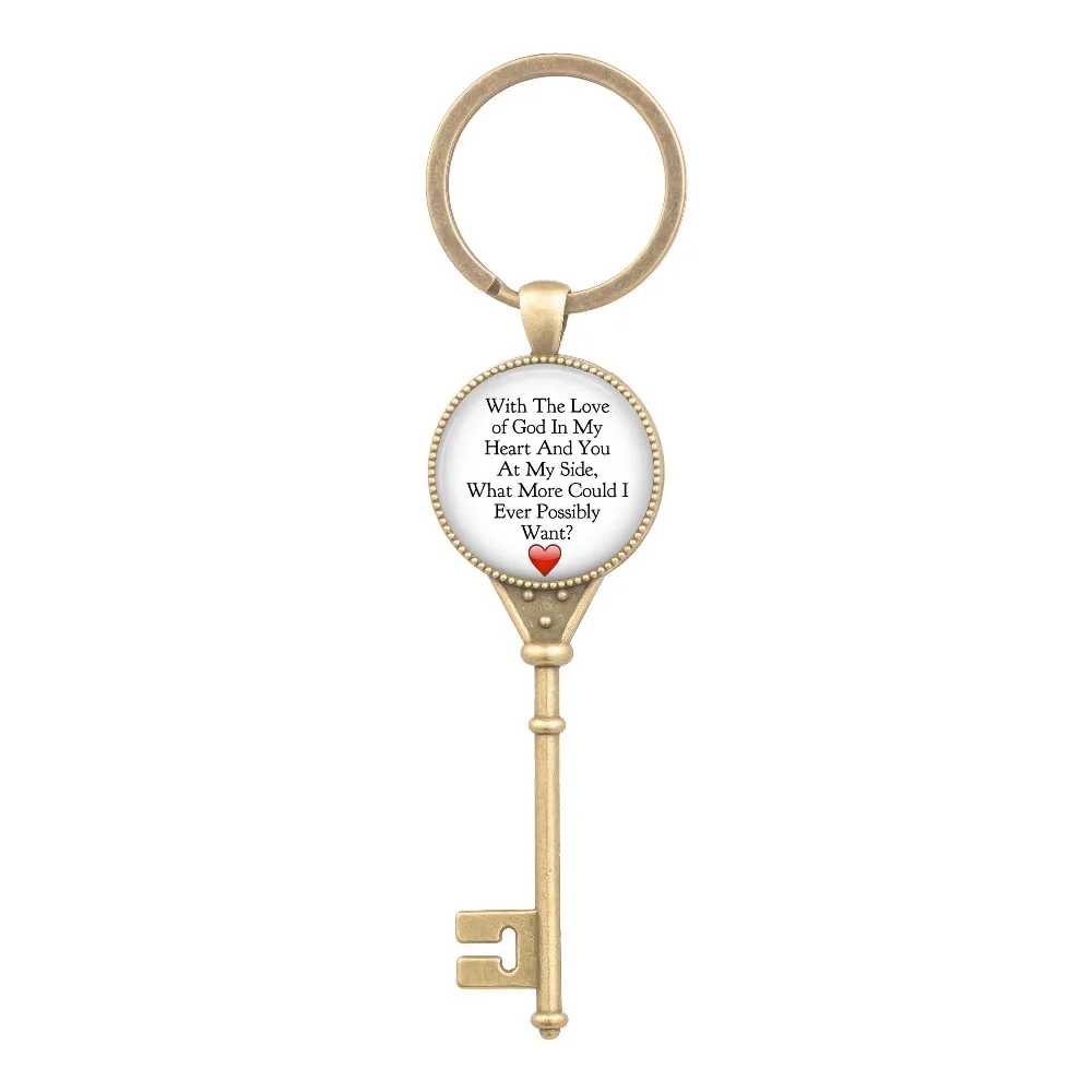 

With The Love of God in My Heart Keychain Quotes Key Pendant Best Gifts Christian Husband Wife Girlfriend Boyfriend
