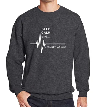 

Men's sportswear 2019 hoodies men Keep Calm and...Not That Calm Funny EKG Heart Rate print fashion sweatshirt fleece tracksuits
