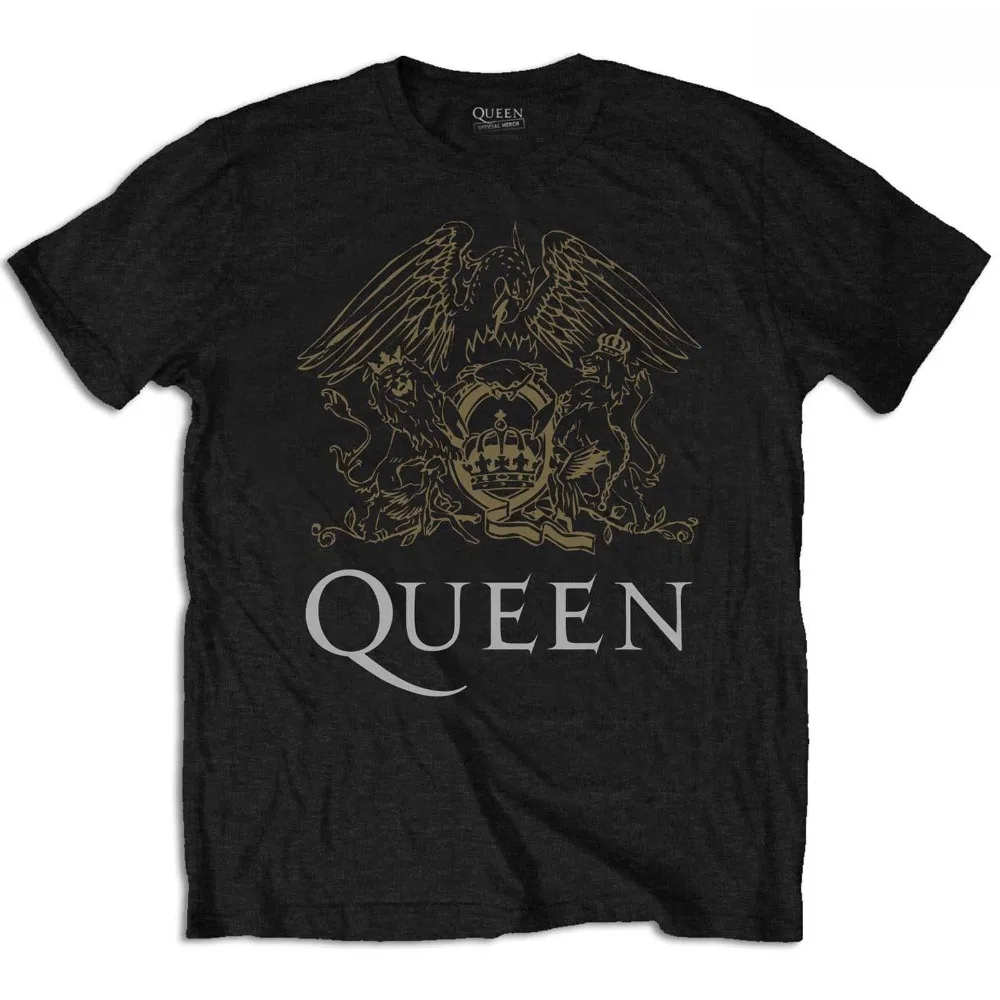 Official T Shirt Queen Bohemian Rhapsody Black Crest Classic All Sizes T Shirts 2018 Brand Clothes Slim Fit Printing Basic Tops