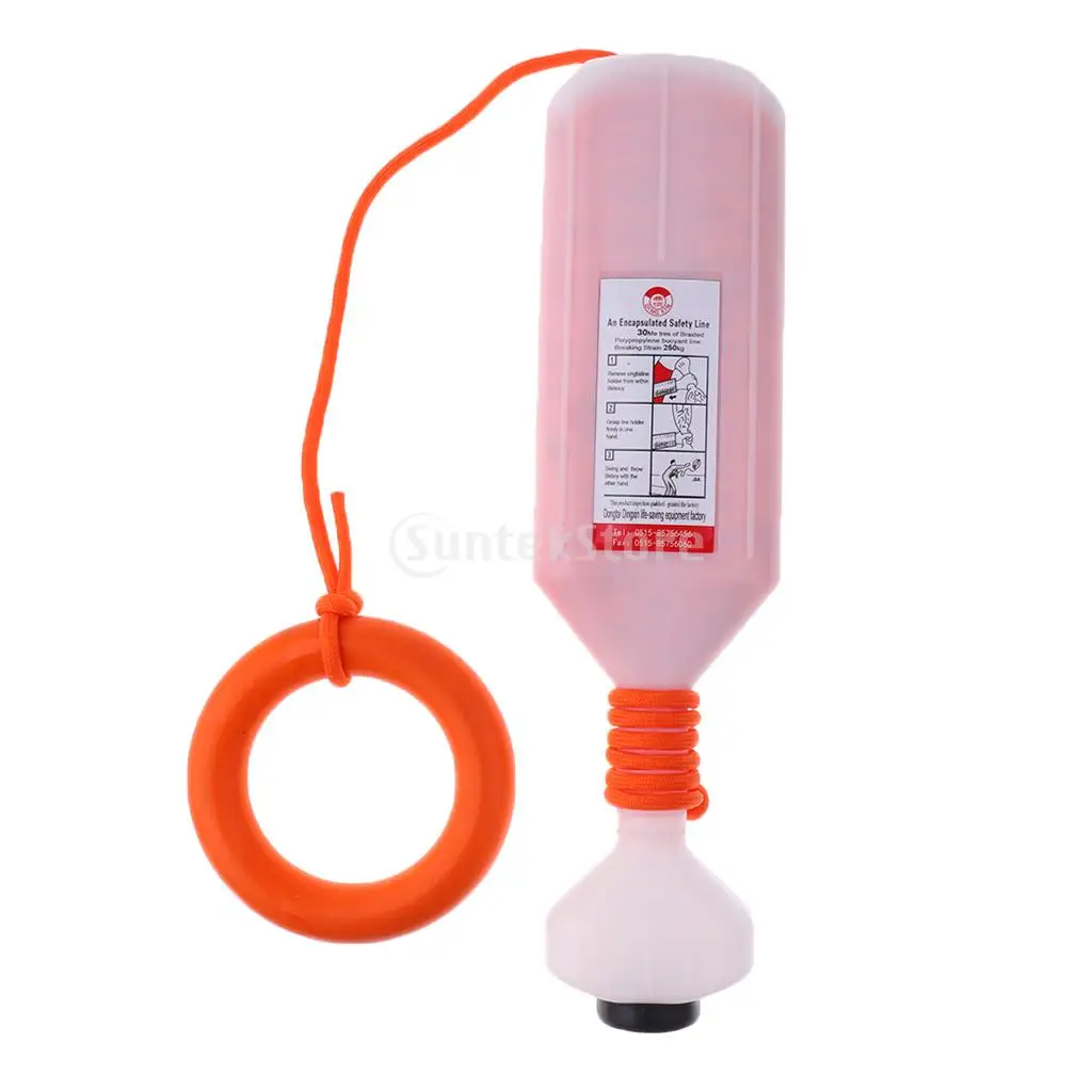 30m/45m High Strength Buoyant Water Rescue Line Rope Case /with Floating Ring/Safety Hook for Swimming Boating Yacht Sailing