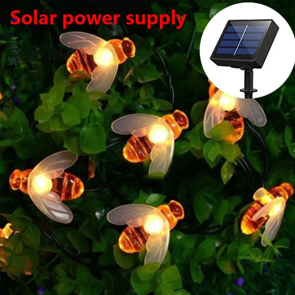 

Solar Bee Light String Waterproof Outdoor Light Strip Festival Decoration Lantern Insect Light Strip 120 LED