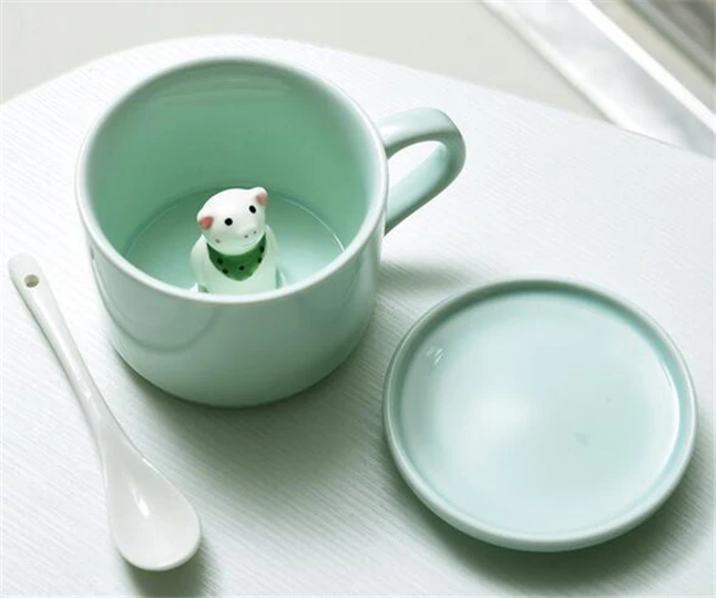 Красивая керамическая кружка для кофе молока чая 3D с животными Baymax панда кошка