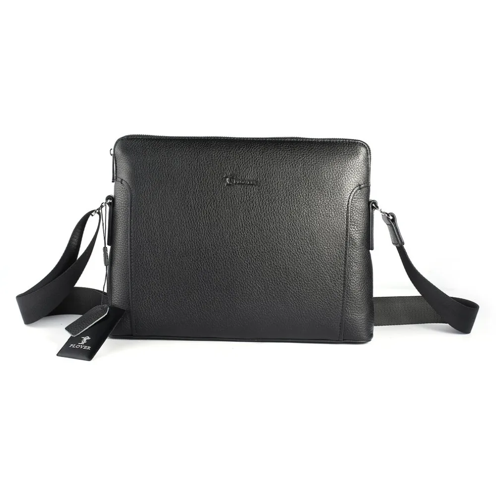 

Plover Solid Color Business Handbags Single Shoulder Crossbody Bag with Fluent Zipper Closure & Adjustable Strip for Men