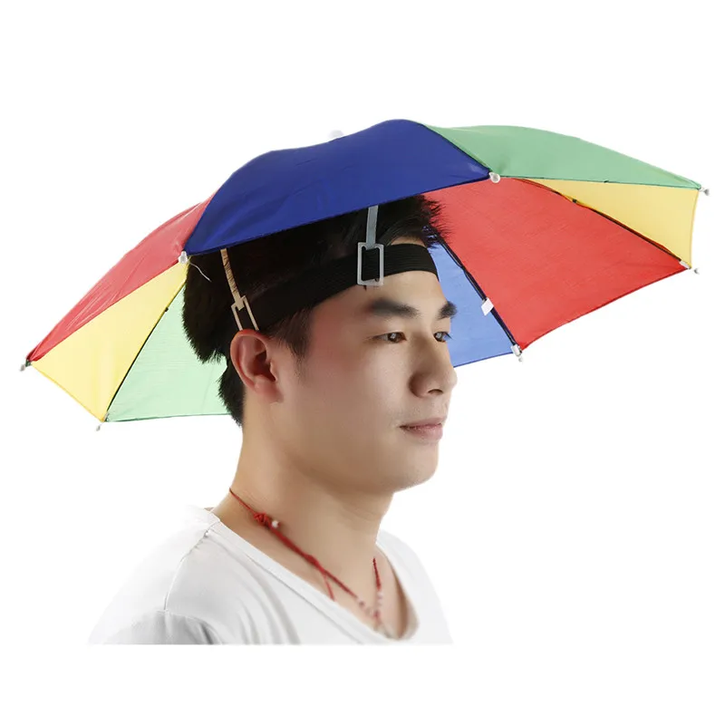 

1PCS Fishing Cap Sport Umbrella Hat Hiking Beach Camping Headwear Cap Head Hats Camouflage Foldable Sunscreen Shade Umbrella