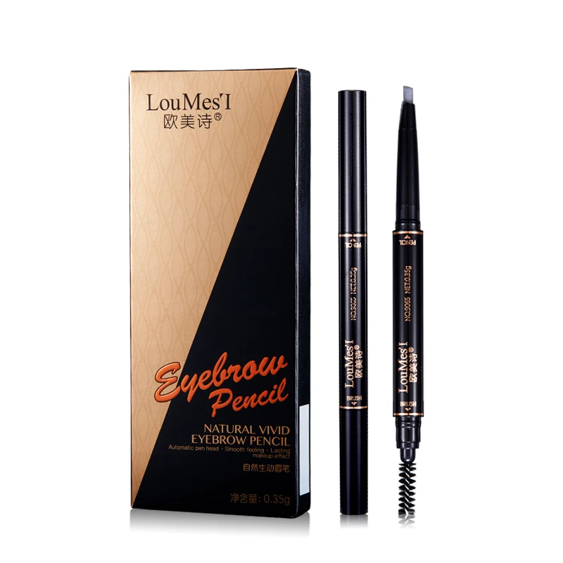 Стойкий карандаш для бровей Loumesi черный коричневый подводка eyemakeup|brown eyebrow pencil|brow