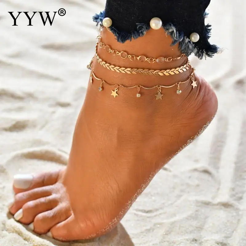 

Leaf Anklets Women Long Chain Leg Bracelets Stainless Steel Anklet Fashion Jewelry Accesspries Female Beach Ankle Decorations