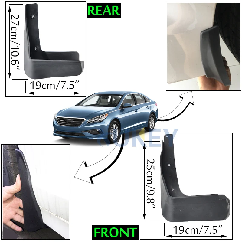 OE Styled литых автомобильных брызговиков для hyundai Sonata ECO SE mudflaps Брызговики щитки аксессуары для брызговиков стайлинга автомобилей