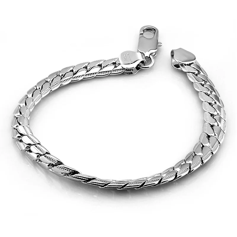 

Unique Gift for Lover 925 sterling silver Bracelets For Women Men Jewelry Wholesale 7 mm 19cm solid silver Male/boy bracelet