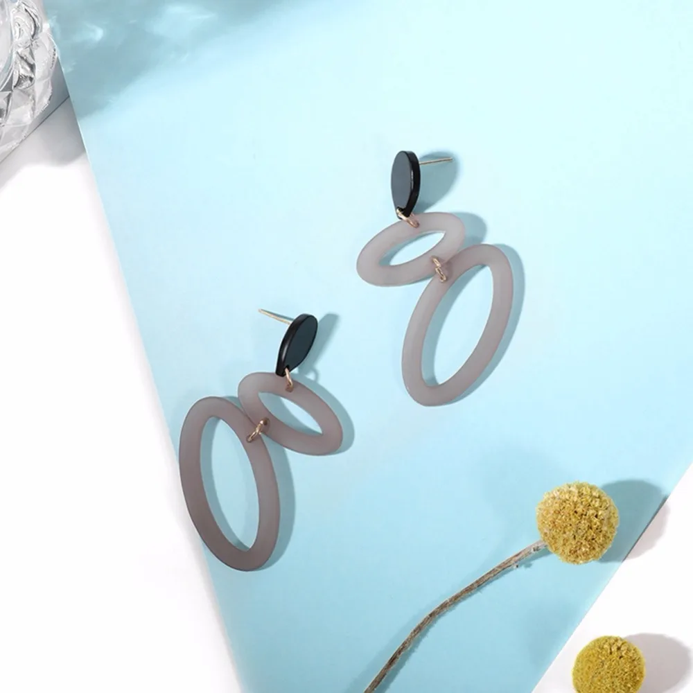 

Special Offer Trendy Oorbellen Wholesale Cheap Geometric Oval Resin Party Drop Earrings Women Hot Sale Statement Jewelry