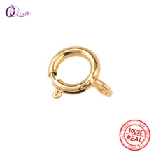 Лучшее качество пара 5 мм 6 мм 14 к позолоченные пружинные кольца застежки крючки 14 К Золотое соединение для ожерелья браслет пряжка сделай сам